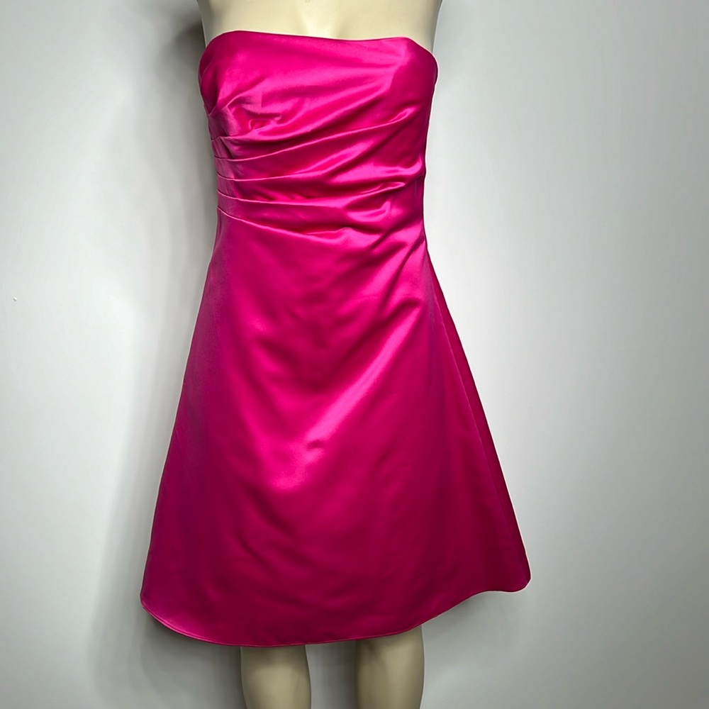 JS Boutique US Size 6 hot pink satin dress